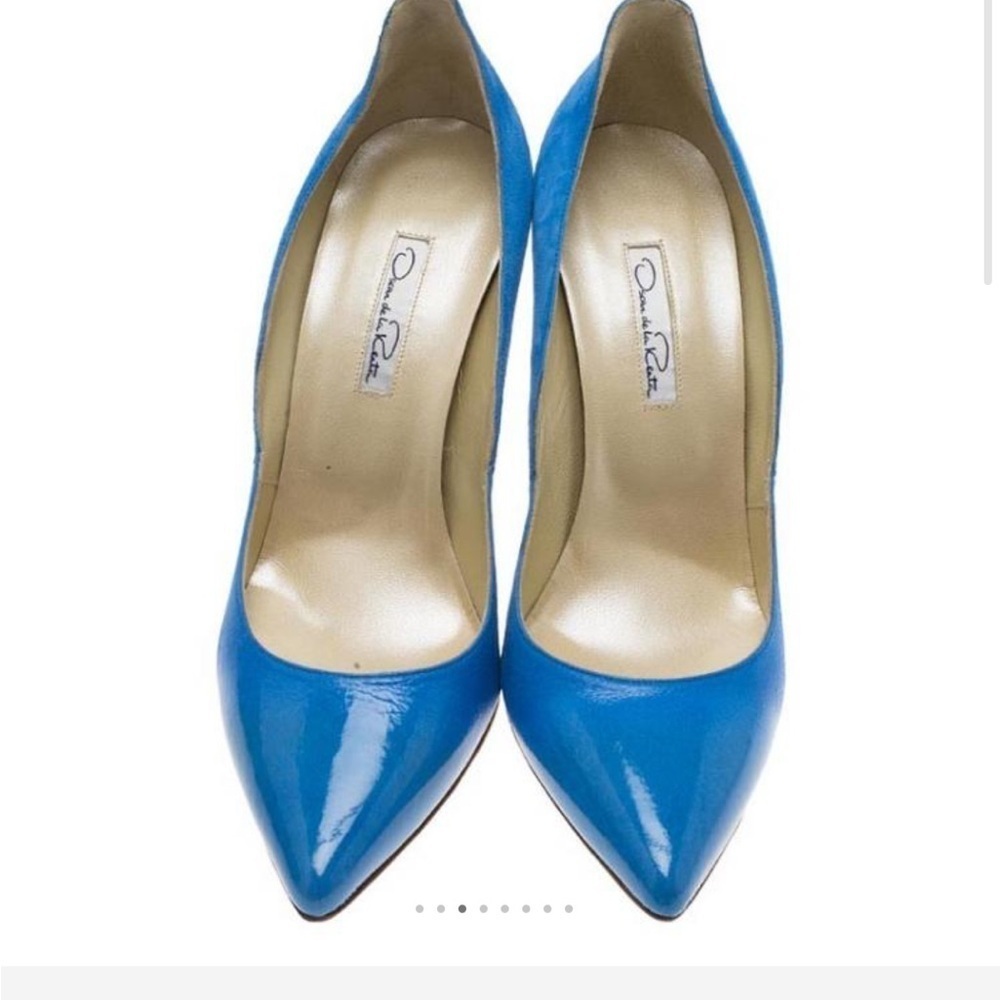 Oscar de la renta blue leather pump - Picture 15 of 16